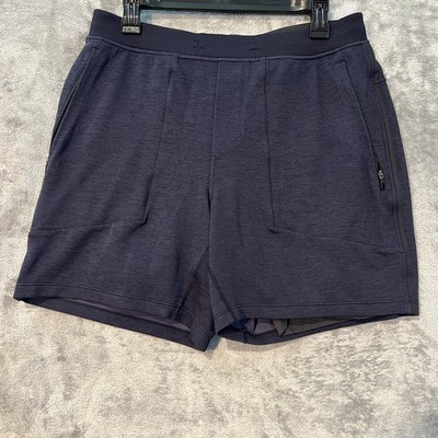 Lululemon The Shorts Mens Large Blue 7'' Lined Zip Pockets Running