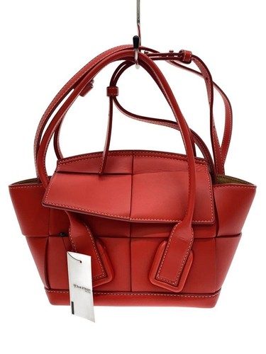 BOTTEGA VENETA Handbag The Alco Maxi Intrecciato Shoulder Bag Leather Red Used