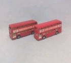 Matchbox Lesney Superfast No74 DAIMLER BUSES X2 " LIGHT & DARK RED ESSO & CLIPS