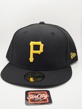 New Era Pittsburgh Pirates 59Fifty On-Field Black Fitted Hat Cap Sz 8