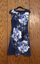 Vince Camuto Women’s Blue Floral Sleeveless Dress Size 6 Lined