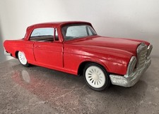 Vintage Tin Toy Red Mercedes Benz Car Wind Up Mechanism