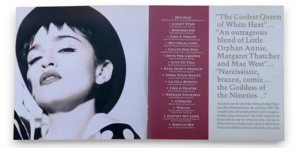 [CD Boitier Cristal] Madonna The Immaculate Collection - Photo 4/4