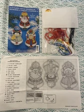 Design Works Santa Snowman Reindeer Plastic Canvas Ornament Kit #1402 OPEN