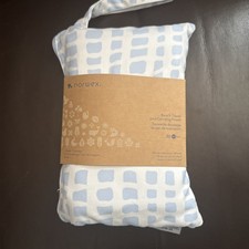 Norwex Beach Towel And Carrying Pouch Blue And White Square Design 38 X 60  NIP