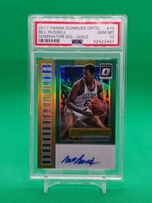 2017 Optic Dominator Signature Auto Bill Russell Gold Prizm #/10 POP 1