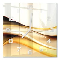 Elegante Wanduhr Mit Leisem Uhrwerk Abstrakte Wellen WeißE Zeiger 30X30 Cm