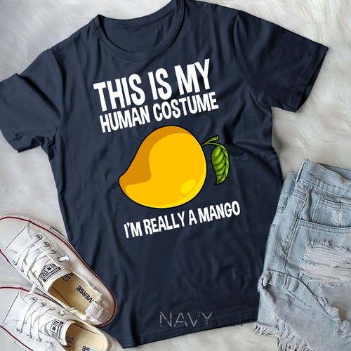 Funny This Is My Human Costume Mango Fruit Lover Men Women Unisex T-shirt - Picture 5 of 11