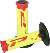 Pro Grip Triple Density 788 MX Moto Handlebar Grips Black Red Yellow 788WHYLBK
