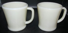 2 Fire King Off White Glass Oven Ware D Handle Coffee Mug Cup Made In USA — photo 3