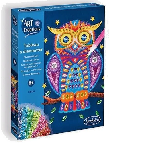 Carletto-SentoSphere 3932560 Bastelset Strassstein-Bild, Motiv " Eule", /neu
