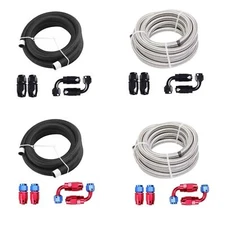 12AN/10AN/8AN/6AN/4AN Fitting Stainless Steel Braided Oil Fuel Hose Line Kit 5FT
