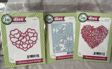 Lot OF 3 NEW Impression Obsession IO Dies  2 Heart Shaped  1 Snowflake Scene