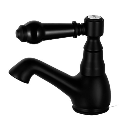 Bathroom Hot and Cold Pair Basin Taps Twin Bathroom Sink Mixer Taps Matte Black - Picture 6 of 8