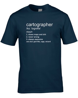 Kartograph lustige Definition Herren T-Shirt Geschenkidee Arbeit Jobkarten Kartographie