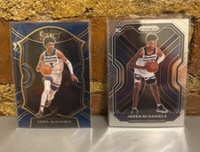 Jaden McDaniels 2 Card- 21 Select Blue Retail Concourse RC and 21 Prizm RC