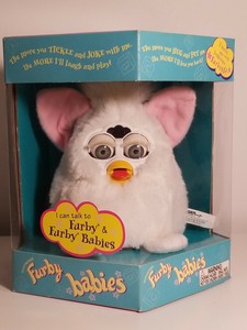Furby Babies Electronic White Pink Ears Model 70-940 New 1999 5023117611629 | eBay