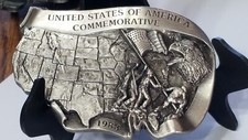 1983 Arroyo USA USMC Iwo Jima Commemorative Belt Buckle Limited Edition Shelf H2
