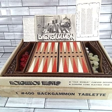 Backgammon Tablet By Pacific Game Company No. 400 Pleasantime Games VTG Complete