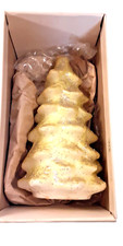 Colonial Candle Co. of Cape Cod White w/Gold Glitter Tree Candle #615D Vtg. 6.5"