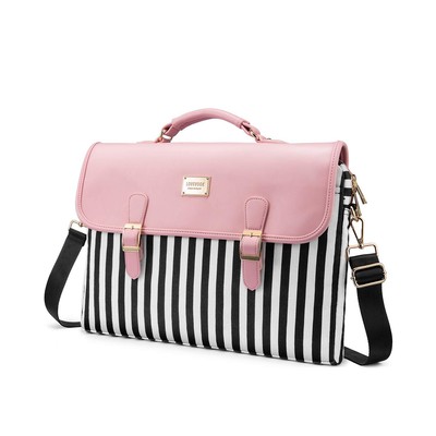 Computer Bag for Women Laptop Messenger Bag for Work College Slim-Pink 15.6-Inch