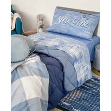 Trapunta Piumone Invernale Indicolor Biancaluna Double Face Blu e Celeste Indibl