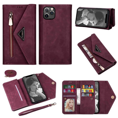 For iPhone 11 12 Pro Max XR 6S 7 8 SE Wallet Card Holder Flip Leather Case Cover - Picture 11 of 43