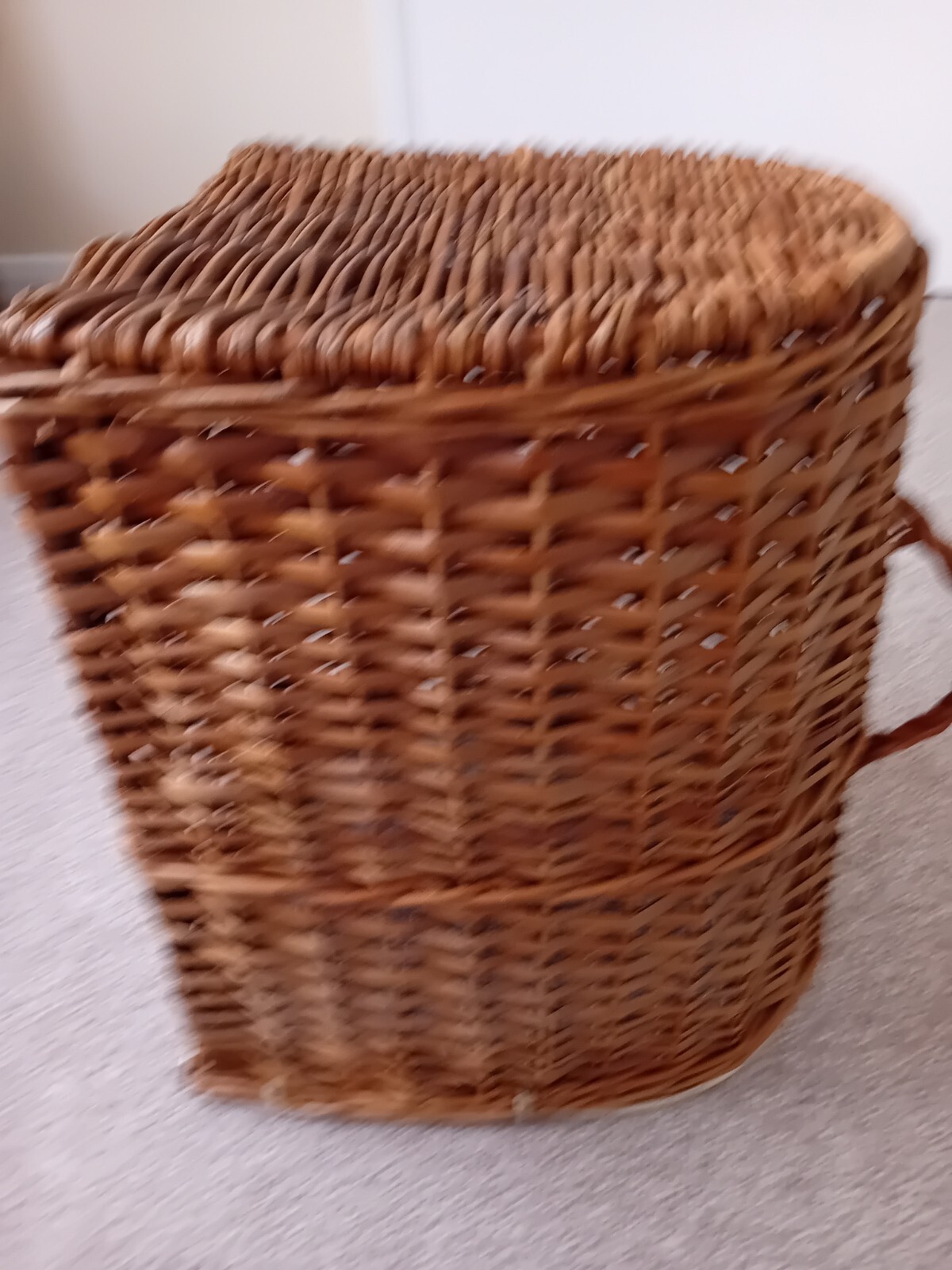 Vintage wicker cat basket carrier eBay