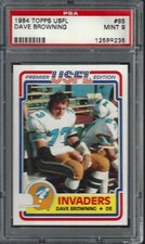 1984 Topps USFL #85 Dave Browning PSA 9 MINT 12589235