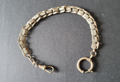 Chaîne De Montre à Gousset Ancienne En Plaqué Argent - Début 20ème Siècle - Occasion Très Bon état - Vintage France