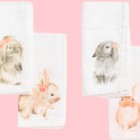 The Farmhouse Rachel Ashwell 4pk Cotton Napkins Bunny Cottage Shabby Chic