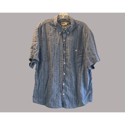 Weather Proof Men's Button Down Shirt Blue Size XXL