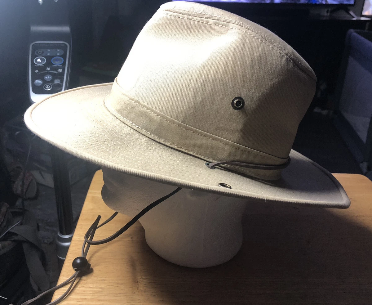 Adventurer Hat with Leather Neck Strap - Beige - Henschel Hats - Size Medium