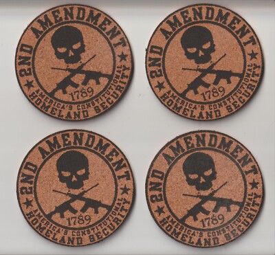 Cork Coasters 2ND Amendment Homeland Security