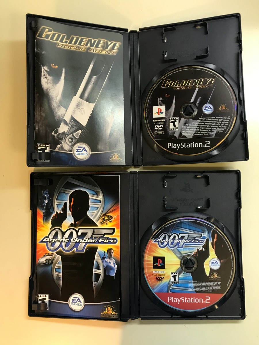 PS2 James Bond 007 Lot - Agent Under Fire & Goldeneye Rogue Agent