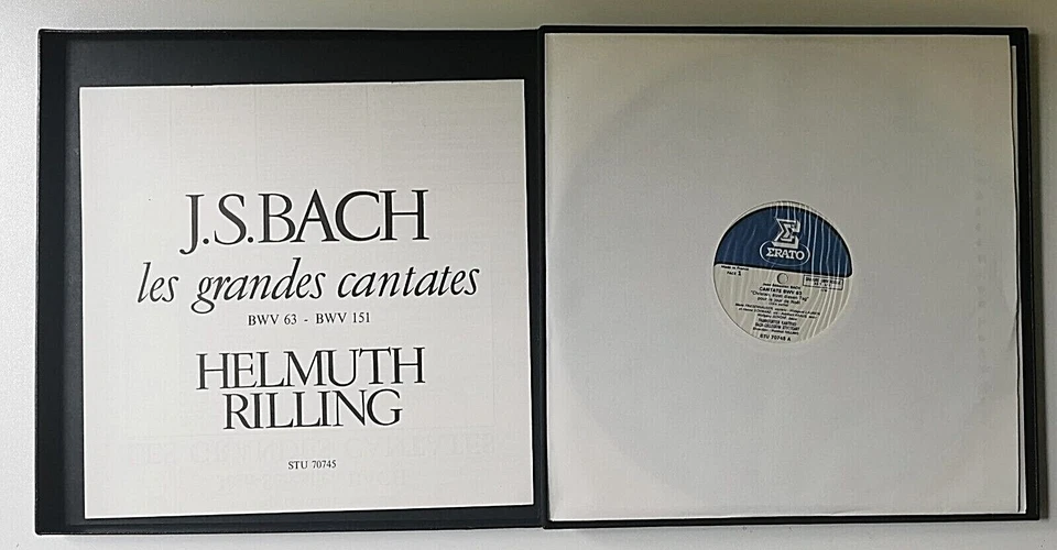 HELMUTH RILLING BOX SET 5 LP BACH GREAT CANTATAS-GRANDES CANTATES (ERATO) VOL 2 - Photo 2/3