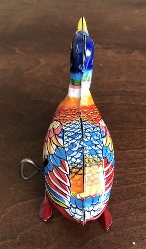 Vintage Tin Litho Wind-up Goose Toy Swimming Duck Made in Japan Works! - Picture 2 of 8