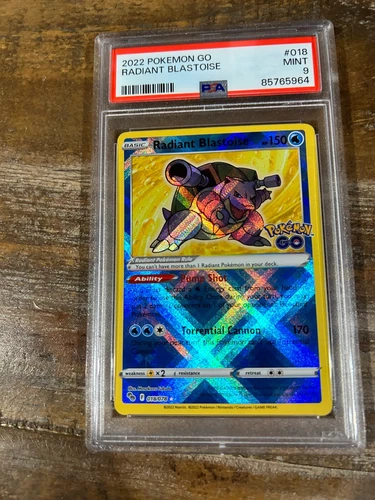 POKEMON 2022 GO RADIANT BLASTOISE #018 PSA 9 Mint RARE 2