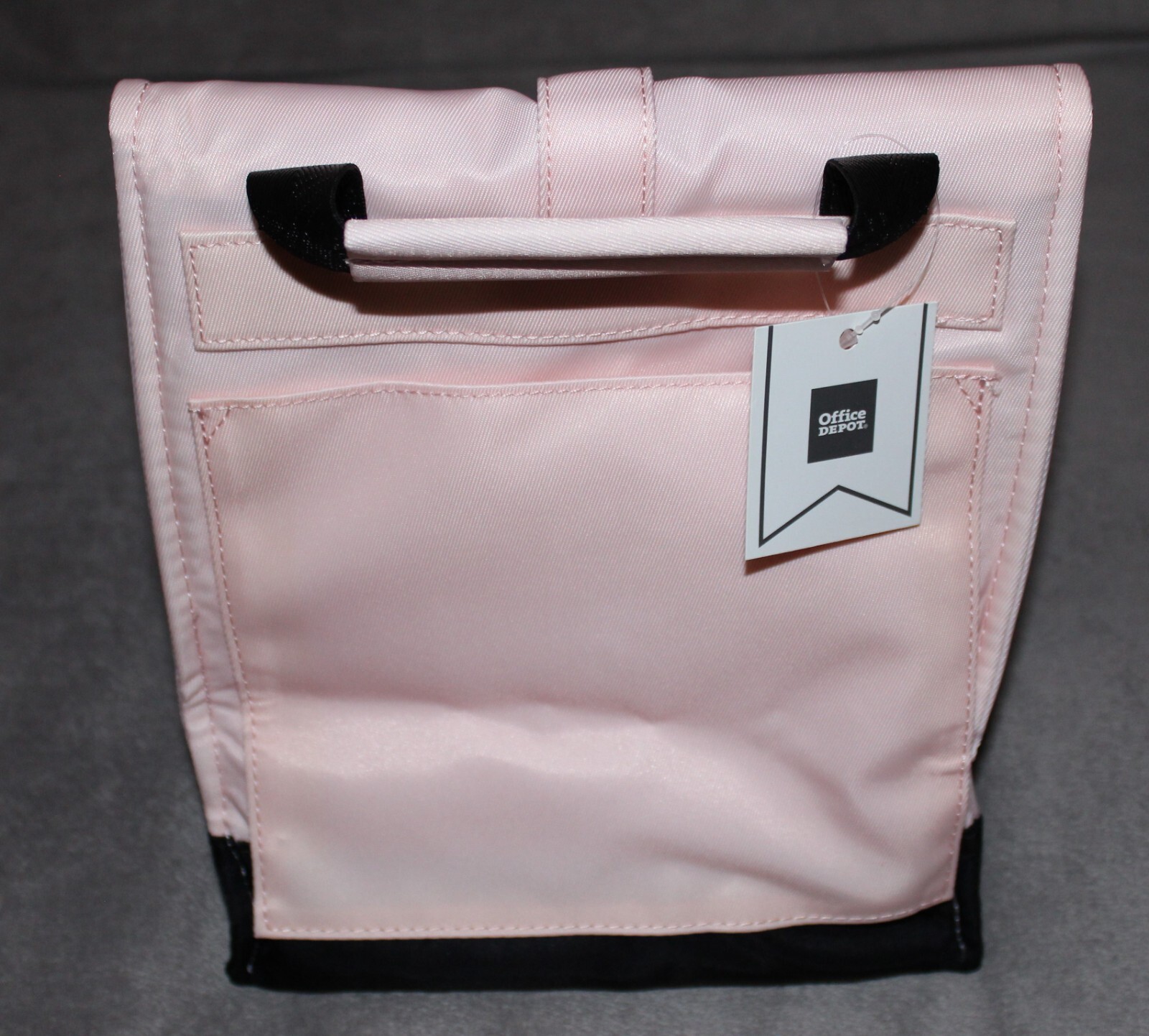 Pink & Black Insulated Folding Lunch Box Tote Office Depot Buckle Closure NEW