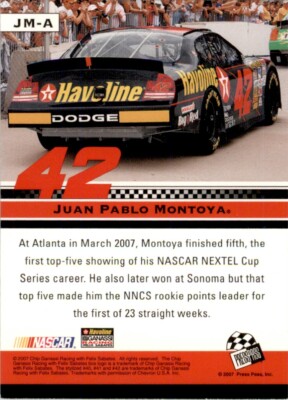 CD Joe Pasquale Prey MVCM21069PROMO MCA Records プロモ 未開封 /00110 2008 Press Pass Walmart Inserts Juan Pablo Montoya #JM-A NASCAR