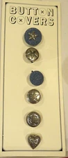 NEW Vintage - Sears Details Button Covers 6 Various Covers on Card