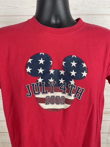Mickey Mouse 4th of July 2002 Shirt Youth Large Red Vintage Pre Owned - Picture 2 of 6