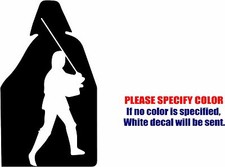 Vinyl Decal Sticker - Luke Skywalker and Darth Vader Car Truck Bumper JDM Fun 7"