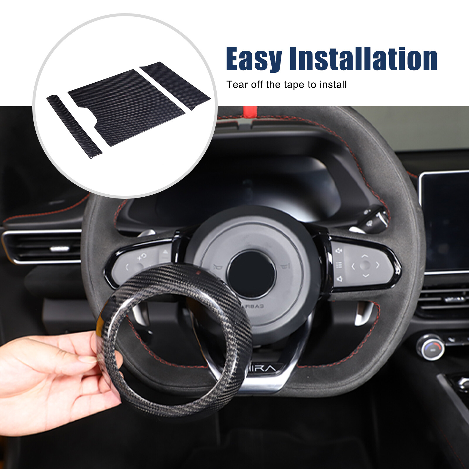 Real Carbon Fiber Steering Wheel Horn Button Cover Trim For Lotus EMIRA 21-23