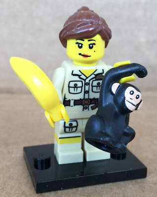 LEGO   Minifigur Collectible Zookeeper Tierpflegerin Schimpanse - col05-7 col071