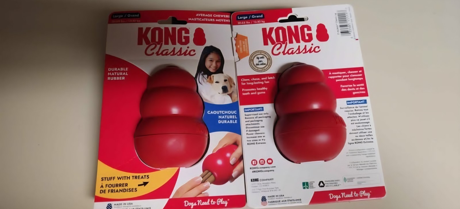 NEW (2) Kong Company Kong Classic Dog Toy Large/Grand 