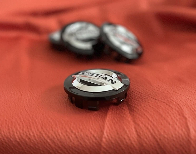 4 Nissan Black & Silver 54mm Wheel Center Cap Fit 40343AU51 Altima Maxima Murano - Image 2 of 4