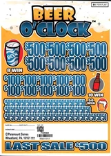 Pull Tab Ticket - Jar - Game - Beer O'Clock - 10,020 ct