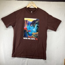 Nike Shirt Mens Small Brown The Nike Tee Loose Fit Water Fire Earth Graphic