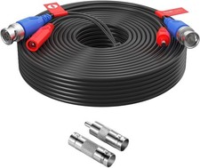 ZOSI 1 Pack 60ft 18m 2-in-1 Video Power Cable, BNC Extension CCTV Surveillanc...
